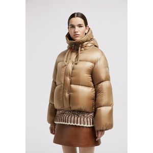 Moncler, Jassen, Dames, Beige, S, Nylon, Korte Beige Borey Donsjas