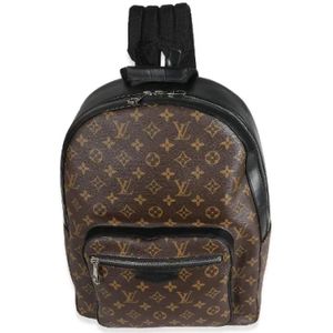 Louis Vuitton Vintage, Pre-owned, Dames, Bruin, ONE Size, Tweed, Pre-owned Canvas backpacks