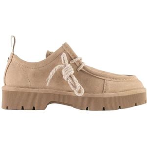 Panchic, Schoenen, Dames, Beige, 41 EU, Wol, Lace-up Boots