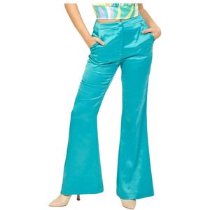 Fracomina, Turquoise Flare Palazzo Broek Blauw, Dames, Maat:S