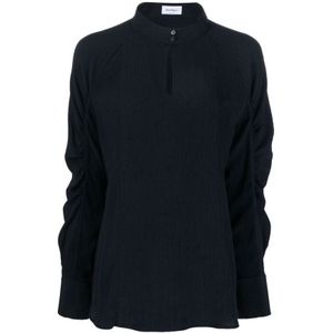 Salvatore Ferragamo, Blouses & Shirts, Dames, Blauw, L, Long Sleeve Tops