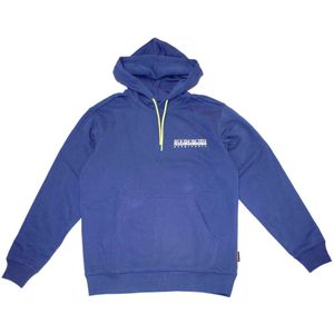 Napapijri, Sweatshirts & Hoodies, Heren, Blauw, L, Katoen, Katoenmix Losvallende Hoodie