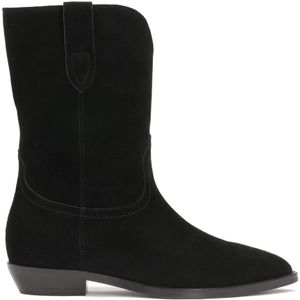 Kazar, Schoenen, Dames, Zwart, 38 EU, Suède, Zwarte suède cowboy laarzen