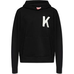 Kenzo, Sweatshirts & Hoodies, Heren, Zwart, 2Xl, Katoen, Hoodie met logo