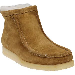 Clarks, Schoenen, Dames, Beige, 37 EU, Suède, Beige Wallabee Hi Suède Leren Laarzen