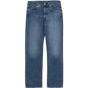 Levi's, 501 Original Jeans in Medium-Wash Denim Blauw, Heren, Maat:W32