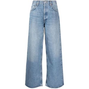 Agolde, Casual Baggy Jeans Blauw, Dames, Maat:W28