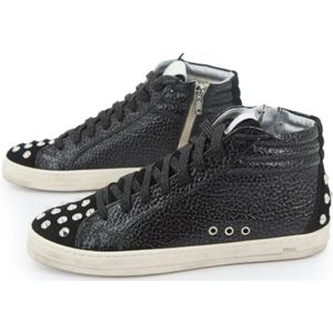 P448, Schoenen, Dames, Zwart, 36 EU, Zwarte Studs Hoge Top Sneakers