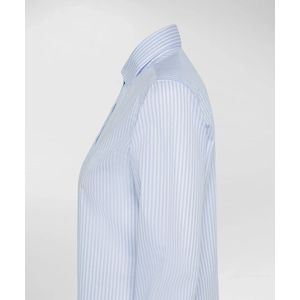 Peuterey, Blouses & Shirts, Dames, Blauw, M, Katoen, Slim Fit Gestreept Katoenen Overhemd