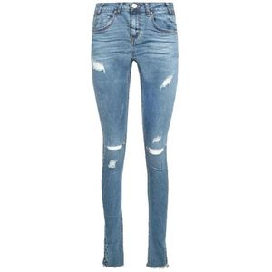 One Teaspoon, Jeans, Dames, Blauw, W27, Katoen, Fringed Skinny Jeans Blauw Katoen