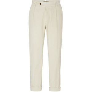 Hugo Boss, H-Perin Plooi Broek Wit, Heren, Maat:M