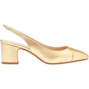 Scarosso, Schoenen, Dames, Geel, 37 EU, Leer, Klassieke Miranda Gold Slingback Pumps