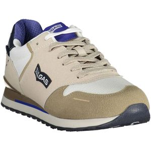 Gas, Schoenen, Heren, Veelkleurig, 42 EU, Sportieve Vetersneakers Wit Contrastdetails