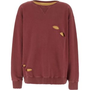 Maison Margiela, Sweatshirts & Hoodies, Heren, Rood, XS, Katoen, Katoenen sweatshirt voor mannen