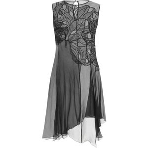 Alberta Ferretti, Zwart gaas en kanten blouse Zwart, Dames, Maat:S