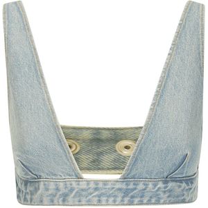 Haikure, Blauwe mouwloze top voor moderne vrouwen Blauw, Dames, Maat:M