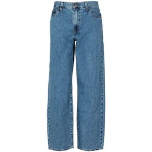 Levi's, Jeans, Dames, Blauw, W29, Wijde pasvorm jeans met middelhoge taille en rechte pijpen