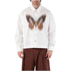 Bonsai, Overhemden, Heren, Wit, M, Katoen, Butterfly Shirt
