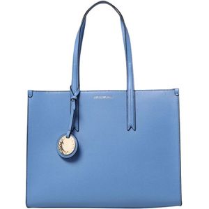 Emporio Armani, Tassen, Dames, Blauw, ONE Size, Leer, Frida Synthetisch Leren Microkorrel Tote Tas