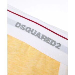 Dsquared2, Ondergoed, Heren, Geel, M, Katoen, Gele Logo Briefs Klassiek Model