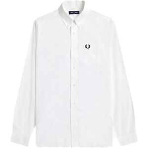 Fred Perry, Overhemden, Heren, Wit, S, Fp Button Down Kraag Overhemd