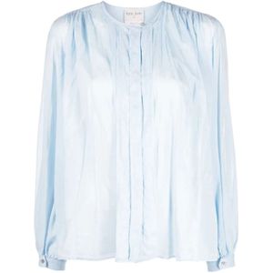 Forte Forte, Blouses & Shirts, Dames, Blauw, XL, Katoen, Long Sleeve Tops