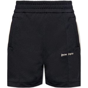 Palm Angels, Korte broeken, Heren, Zwart, XL, Shorts met logo
