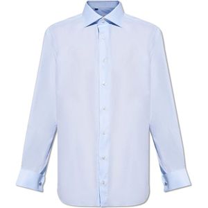 Brioni, Klassiek overhemd Blauw, Heren, Maat:2XL