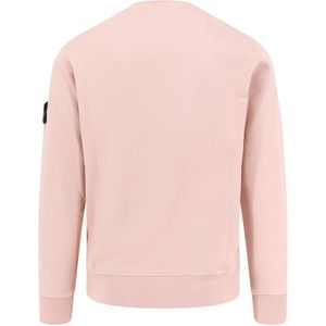 Stone Island, Truien, Heren, Roze, XL, Katoen, Katoenen Crew-neck Sweatshirt met Badge