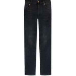 Versace, Jeans met logo Zwart, Heren, Maat:W34