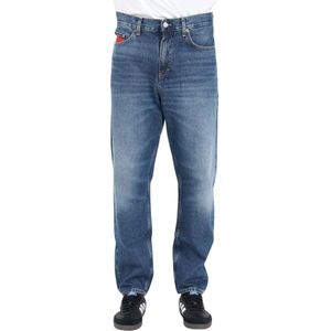 Tommy Jeans, Jeans, Heren, Blauw, W31, Denim, Relaxed Fit Jeans met Iconische Details