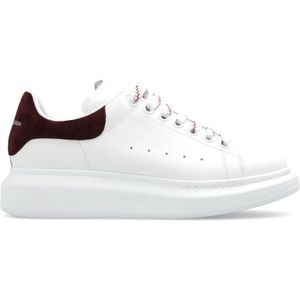 Alexander McQueen, Schoenen, Dames, Wit, 34 1/2 EU, Leer, Witte Oversized Lage Sneakers