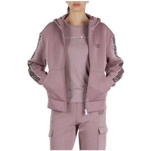 Emporio Armani Ea7, Sweatshirts & Hoodies, Dames, Roze, XL, Katoen, Katoenmix Hoodie Natural Ventus 7