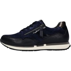 Gabor, Schoenen, Dames, Blauw, 36 EU, Leer, Lage sneakers met sportief design