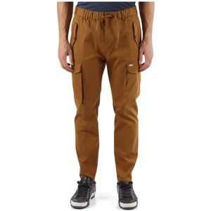 Daniele Alessandrini, Cargo Stretch Katoenen Broek Bruin, Heren, Maat:2XL