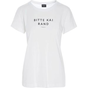 Bitte Kai Rand, Tops, Dames, Wit, L, Katoen, Wit Logo Korte Mouw T-shirt