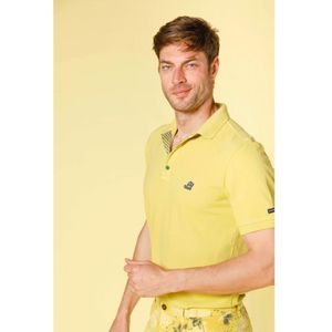 Mason's, Tops, Heren, Geel, S, Leer, Leopardi Heren Polo in Piquet