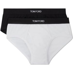 Tom Ford, Ondergoed, Heren, Veelkleurig, XL, Katoen, Zwart Slip Bipack