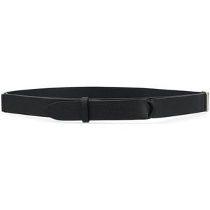 Orciani, Zwart Saffiano Leren Nobuckle Riem Zwart, Heren, Maat:ONE Size