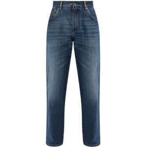 Dolce & Gabbana, Jeans, Heren, Blauw, XL, Uitlopende jeans