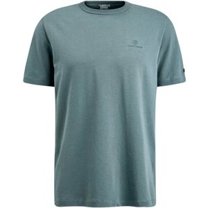 Cast Iron, Korte Mouw R-Hals Regular Fit T-Shirt Blauw, Heren, Maat:L