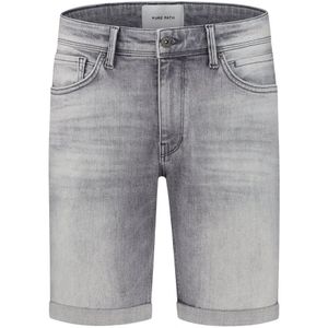 Pure Path, Korte Broek- Pure Path THE Steve Skinny FIT Shorts Grijs, Heren, Maat:W30