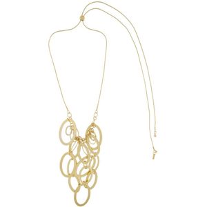 Dansk Copenhagen, Verstelbare Multi Rings Ketting Goudkleurig Geel, Dames, Maat:ONE Size