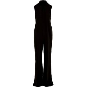 Douuod Woman, Zwarte Jumpsuit voor Vrouwen Zwart, Dames, Maat:S