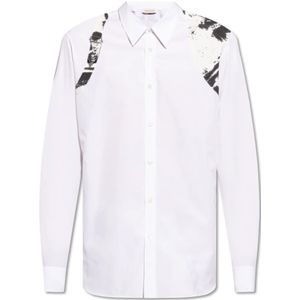 Alexander McQueen, Overhemden, Heren, Wit, 2Xl, Katoen, Katoenen overhemd