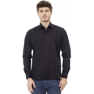 Baldinini, Overhemden, Heren, Zwart, 2Xl, Katoen, Zwarte Katoenen Trend Shirt