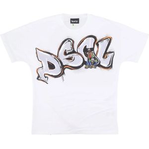 Disclaimer, Krokodil Tee Wit Streetwear Wit, Heren, Maat:XL