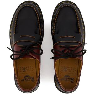 Dr. Martens, Schoenen, Heren, Zwart, 44 EU, Leer, Hybride Mocassin Platte Schoenen Zwart/Bordeaux