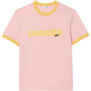 Lacoste, Tops, Heren, Roze, M, Casual Tee Shirt Th 7531
