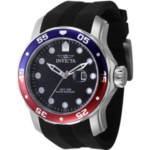 Invicta Watches, Accessoires, Heren, Grijs, ONE Size, Pro Diver Quartz Horloge - Zwarte Wijzerplaat
